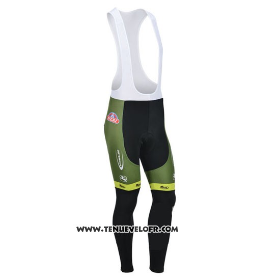 2013 Maillot Ciclismo Vini Fantini Vert et Noir Manches Longues et Cuissard